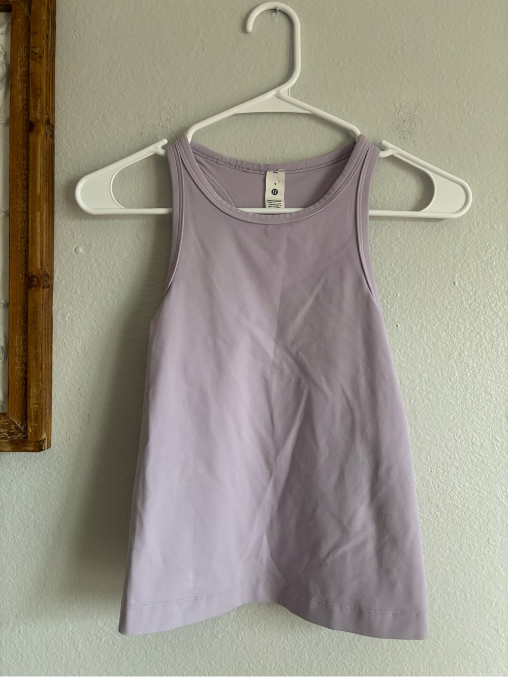 Lululemon women’s Align Waist Length Racerback Tank Size 4 Faint Lavender purple